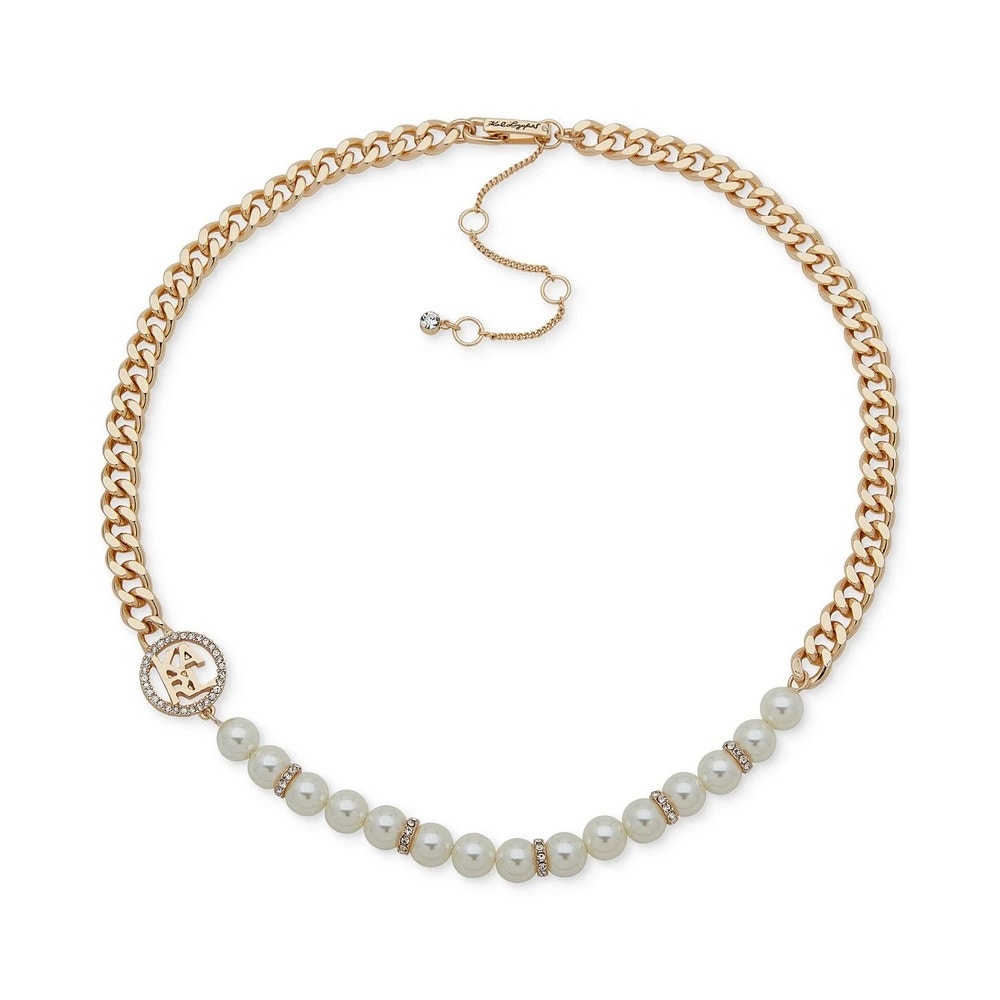 Karl Lagerfelf Pearl Chain Necklace W 3 Extender 49$